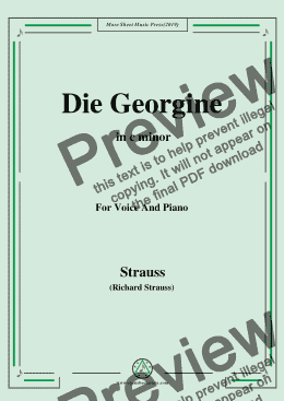 page one of Richard Strauss-Die Georgine in c minor,For Voice&Pno