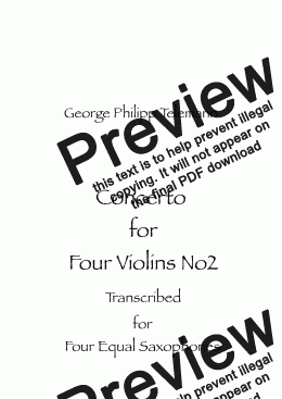 page one of Concerto for Four Violins No2