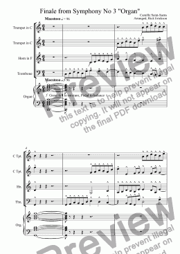 page one of Finale from Symphony No 3 "Organ"