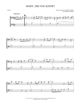 page one of Mary, Did You Know? (Cello Duet)