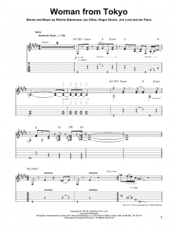 page one of Woman From Tokyo (Guitar Tab (Single Guitar))