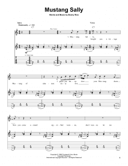 page one of Mustang Sally (Guitar Tab (Single Guitar))