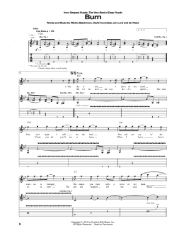 page one of Burn (Guitar Tab)