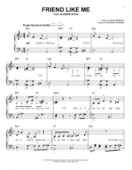 page one of Friend Like Me (from Aladdin) (2019) (Easy Piano)