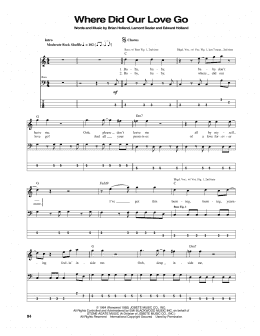 page one of Where Did Our Love Go (Bass Guitar Tab)