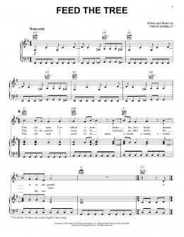 page one of Feed The Tree (Piano, Vocal & Guitar Chords (Right-Hand Melody))