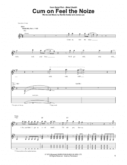 page one of Cum On Feel The Noize (Guitar Tab)