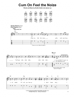 page one of Cum On Feel The Noize (Easy Guitar Tab)
