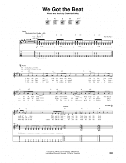 page one of We Got The Beat (Guitar Tab)