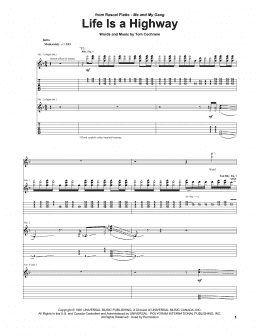 page one of Life Is A Highway (from Cars) (Guitar Tab)
