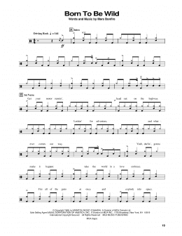 page one of Born To Be Wild (Drums Transcription)