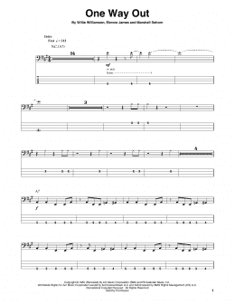 page one of One Way Out (Bass Guitar Tab)