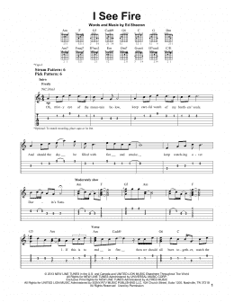 page one of I See Fire (from The Hobbit) (Easy Guitar Tab)
