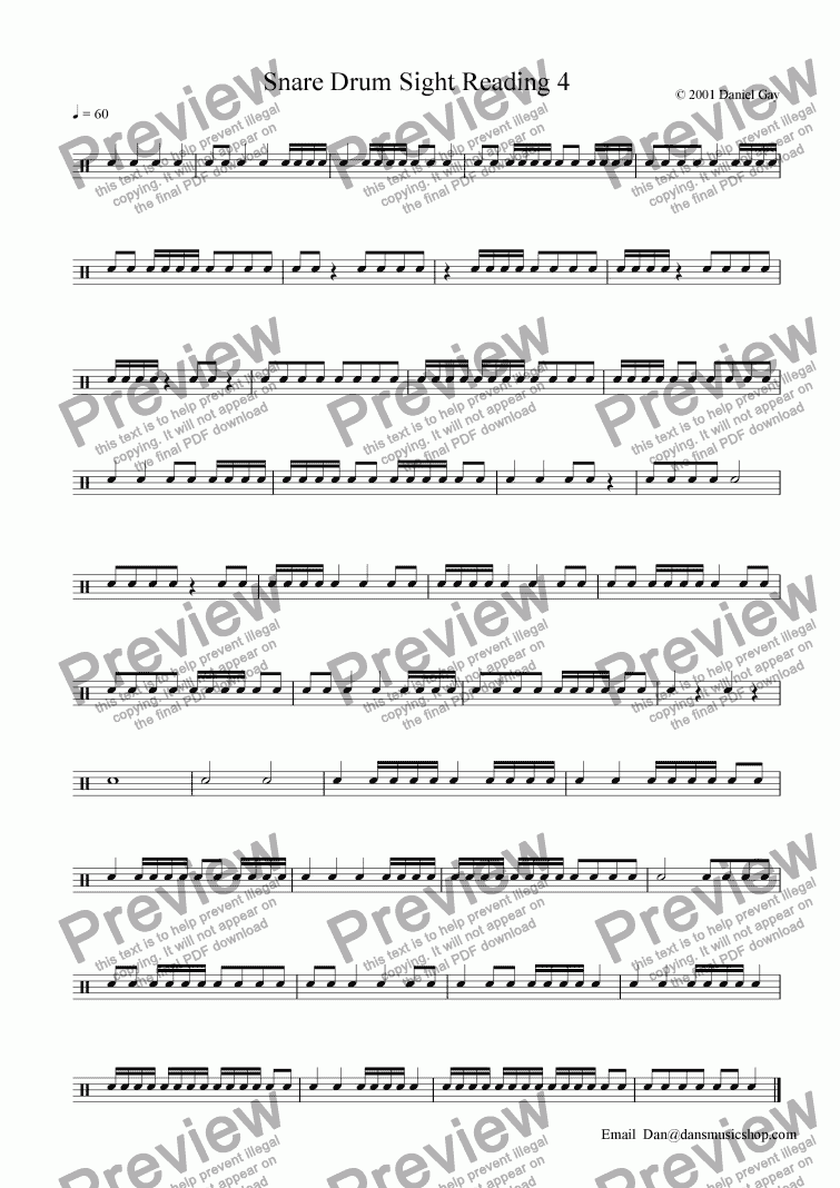 page one of Snare Drum Sight Reading 4