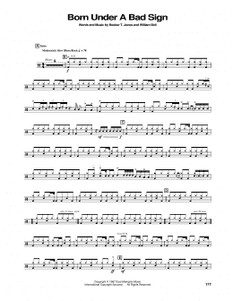 page one of Born Under A Bad Sign (Drums Transcription)