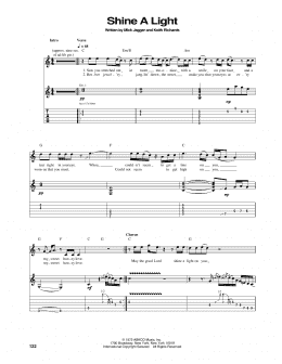 page one of Shine A Light (Guitar Tab)