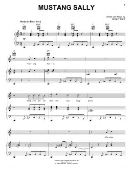 page one of Mustang Sally (Piano, Vocal & Guitar Chords (Right-Hand Melody))