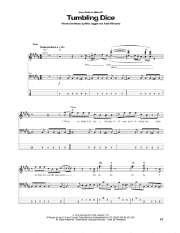page one of Tumbling Dice (Bass Guitar Tab)