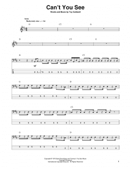 page one of Can't You See (Bass Guitar Tab)