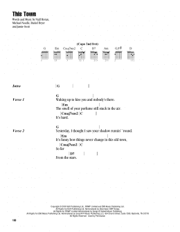 page one of This Town (Guitar Chords/Lyrics)