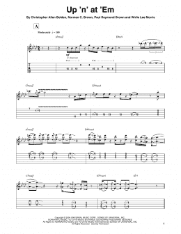 page one of Up 'N' At 'Em (Guitar Tab (Single Guitar))