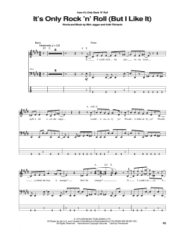 page one of It's Only Rock 'N' Roll (But I Like It) (Bass Guitar Tab)