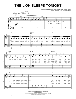 page one of The Lion Sleeps Tonight (Easy Piano)