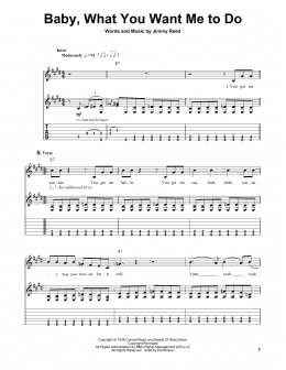 page one of Baby, What You Want Me To Do (Guitar Tab (Single Guitar))