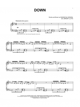 page one of Down (Piano Solo)