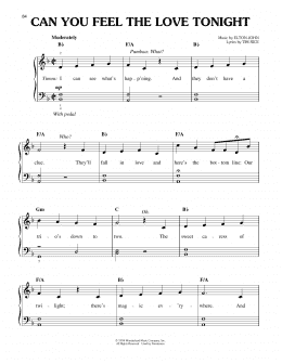 page one of Can You Feel The Love Tonight (from The Lion King: Broadway Musical) (Easy Piano)