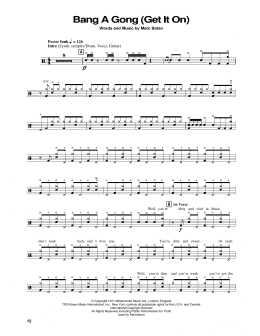 page one of Bang A Gong (Get It On) (Drums Transcription)