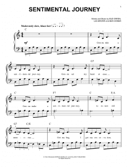 page one of Sentimental Journey (Easy Piano)