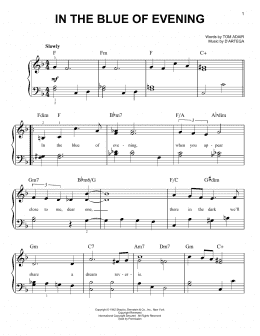 page one of In The Blue Of Evening (Easy Piano)