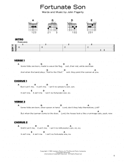 page one of Fortunate Son (Really Easy Guitar)