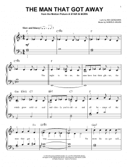 page one of The Man That Got Away (Easy Piano)