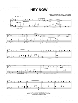 page one of Hey Now (Piano Solo)