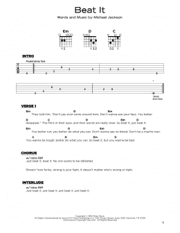 page one of Beat It (Really Easy Guitar)