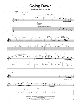 page one of Going Down (Guitar Tab (Single Guitar))
