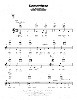 page one of Somewhere (from West Side Story) (Ukulele)