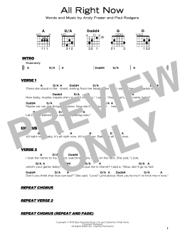 page one of All Right Now (Really Easy Guitar)