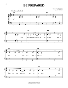 page one of Be Prepared (from The Lion King: Broadway Musical) (Easy Piano)