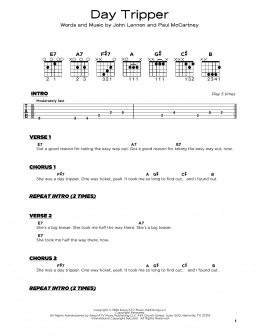 page one of Day Tripper (Really Easy Guitar)