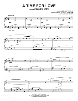 page one of A Time For Love (from An American Dream) (arr. Lee Evans) (Piano Solo)