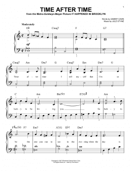 page one of Time After Time (Easy Piano)