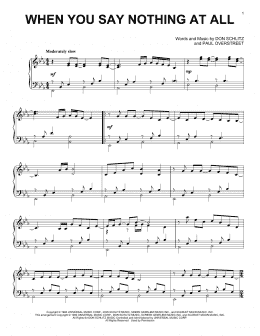 page one of When You Say Nothing At All (Piano Solo)