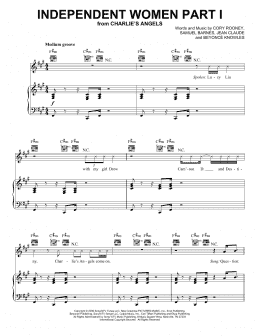 page one of Independent Women Part I (Piano, Vocal & Guitar Chords (Right-Hand Melody))