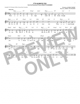 page one of It's Always You (Lead Sheet / Fake Book)