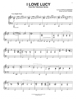page one of I Love Lucy (Piano Solo)