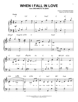 page one of When I Fall In Love (Easy Piano)
