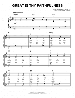 page one of Great Is Thy Faithfulness (Easy Piano)